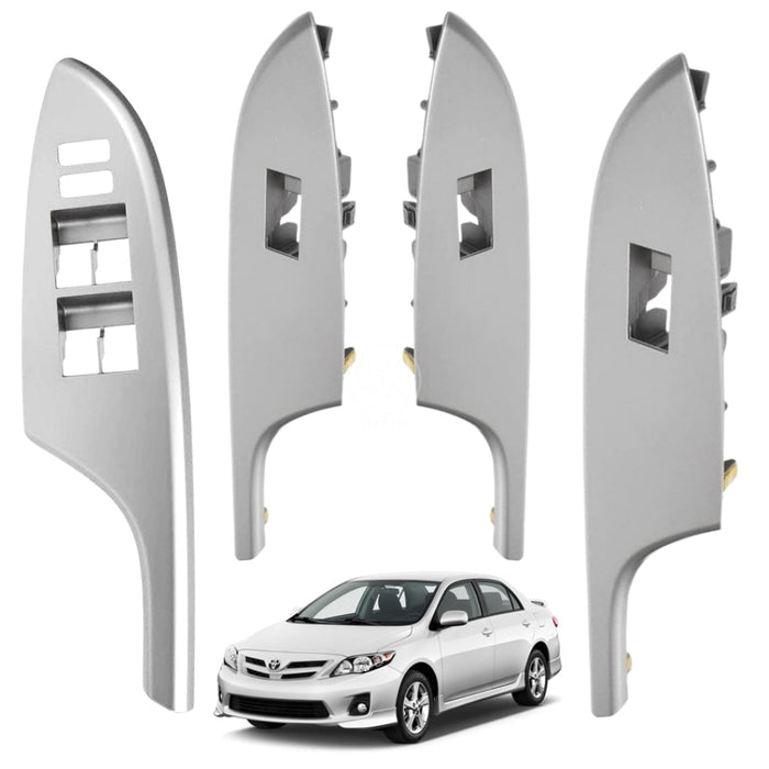 Juego De Embellecedores Interruptores Toyota Corolla 2009-2014 Silver COVERTOR INTERNO EMBELLECEDOR