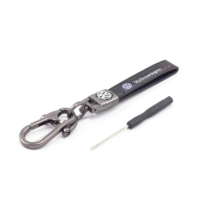 Llavero Lujo 100% Cuero Genuino Para Propietarios Vehiculos Volkswagen LLAVERO CUERO
