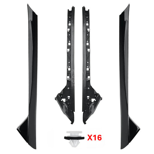 Moldura Platina Paral Parabrisas Ford Explorer 2011-2019 + Bases + Clips Juego X2 PILAR DECORATIVO