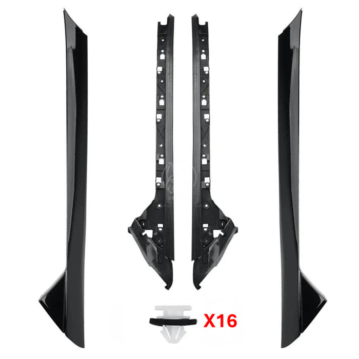 Moldura Platina Paral Parabrisas Ford Explorer 2011-2019 + Bases + Clips Juego X2 PILAR DECORATIVO