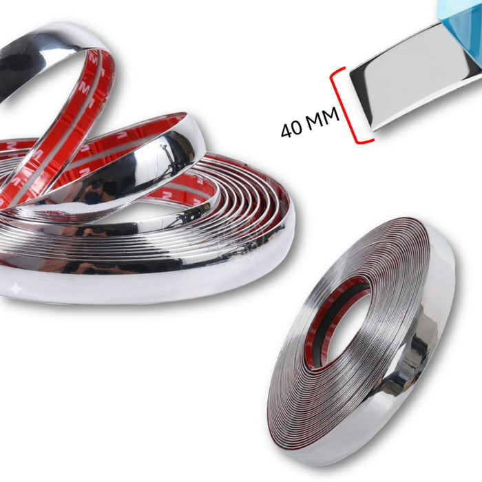 Platina Lateral Tira Decorativa Parachoque Puerta Carroceria Universal 40mm Cromado PLATINA EMBELLECEDORA
