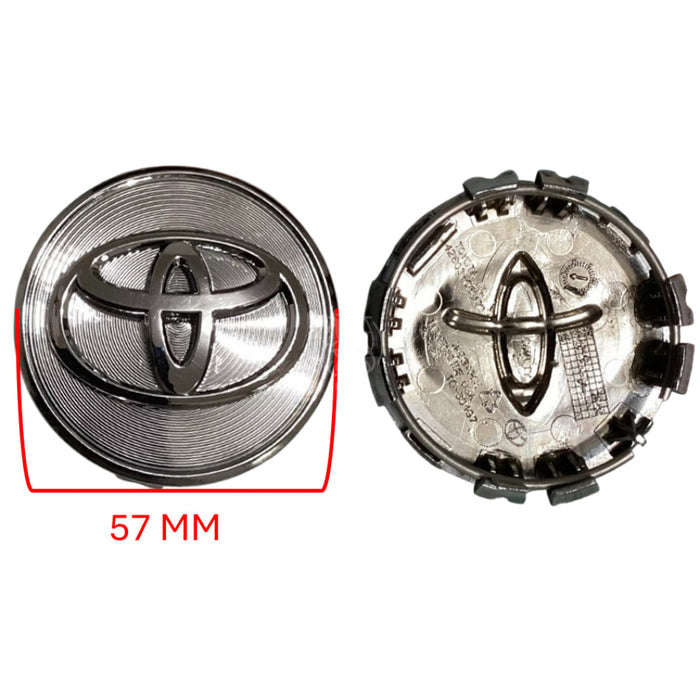 Tapa Centro Rin Toyota Yaris 2006-2014 Corolla 2009-2014 Cromado 57Mm X4 TAPA RIN