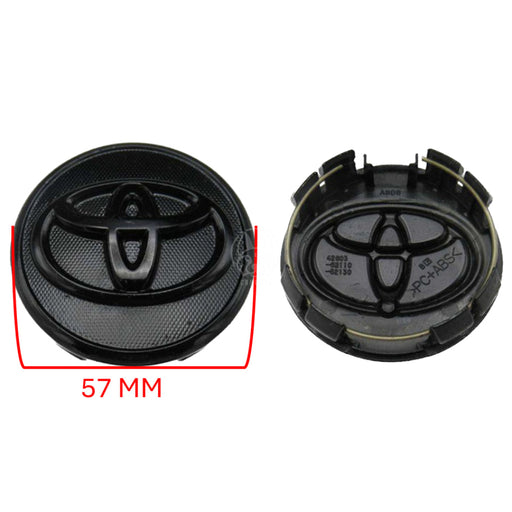 Tapa Centro Rin Toyota Yaris 2006-2014 Corolla 2009-2014 Negro Brillante 57Mm X4 TAPA RIN